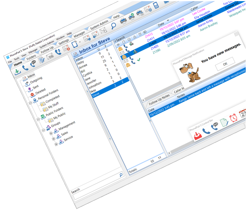A clipped image of the PhonePad user interface.